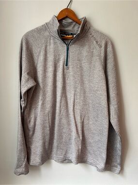 Head Sportswear Gray Heather Long Sleeve Quarter Zip Athletic Pullover Top Med